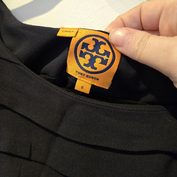 Tory Burch Navy Tiered Bow Top Size 6 - Picture 4 of 7